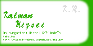 kalman mizsei business card